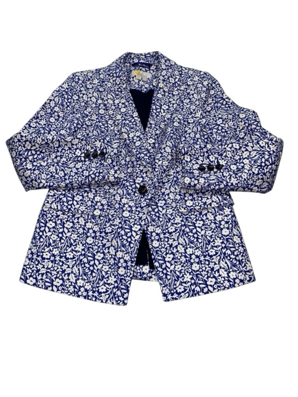 Boden Blue Floral Carrie Single Button Blazer Jacket Size 14 NWOT Cottagecore - Picture 5 of 16
